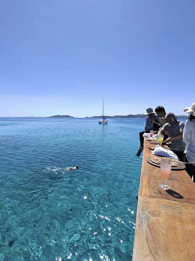 Crystal clear water at a Fijian anchorage