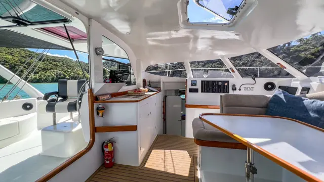 Open flow between saloon and cockpit on Mā Tori