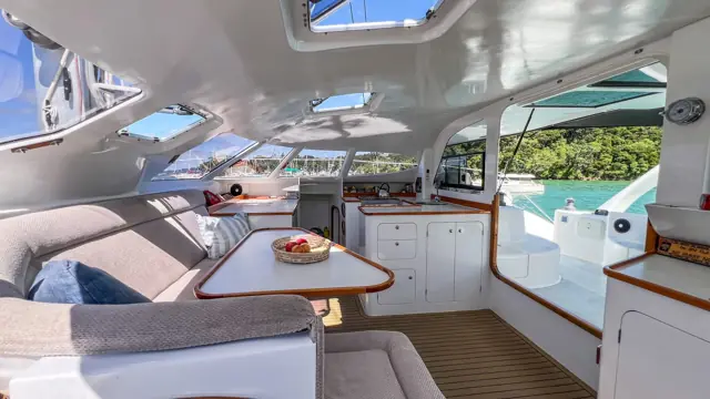 View aft through the saloon of the Fusion 40